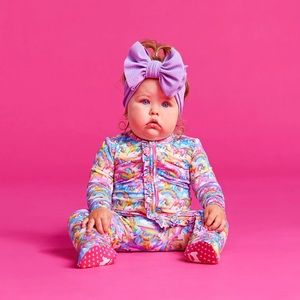 Posh Peanut Lisa Frank Markie Magic Ruffled Zippered Footie